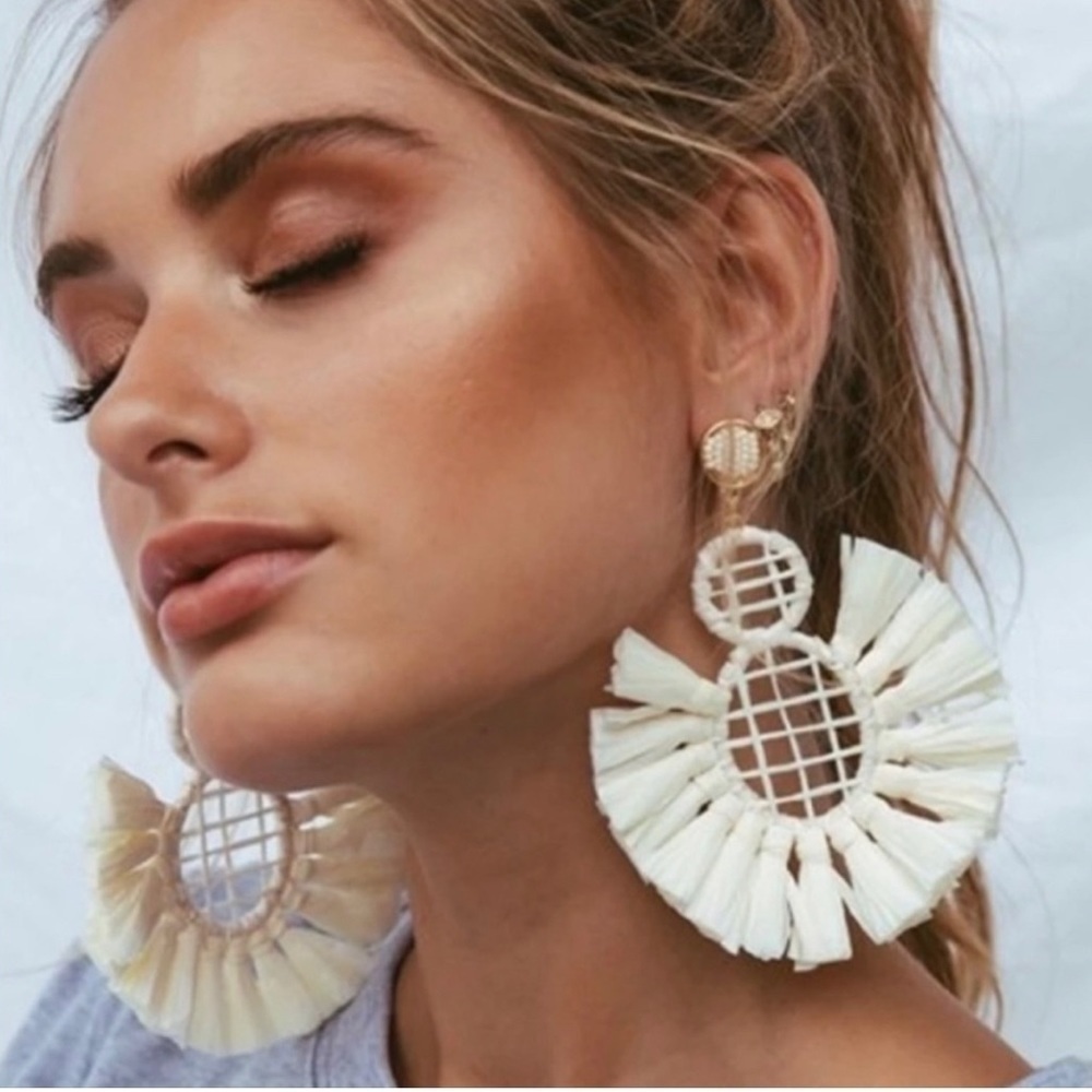 Free People Straw Oversized Earrings 42$